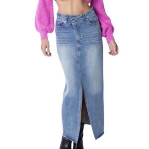 Olivaceous Blue Denim Skirt